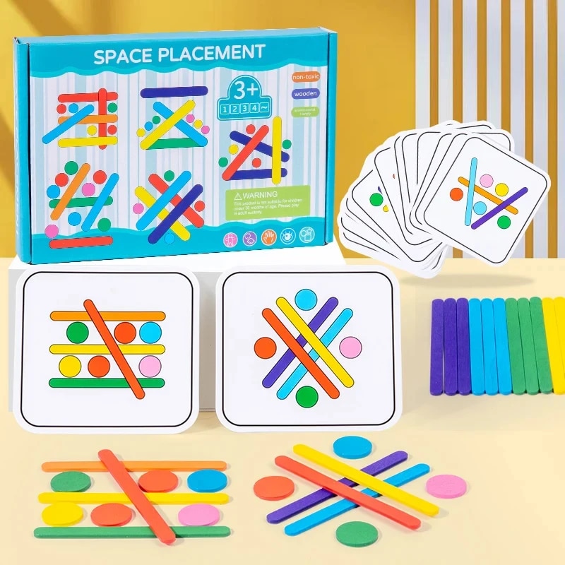 Woodworking For Kids - Bambini Arcobaleno Stick Pensiero Puzzle Legno