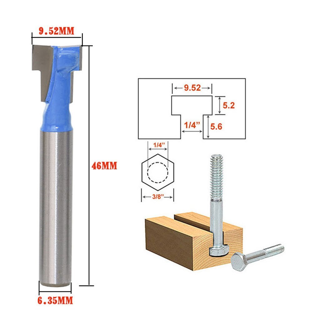 Router Bits For Woodworking - A11I 1/4 pollici Gambo T-Slot Cutter