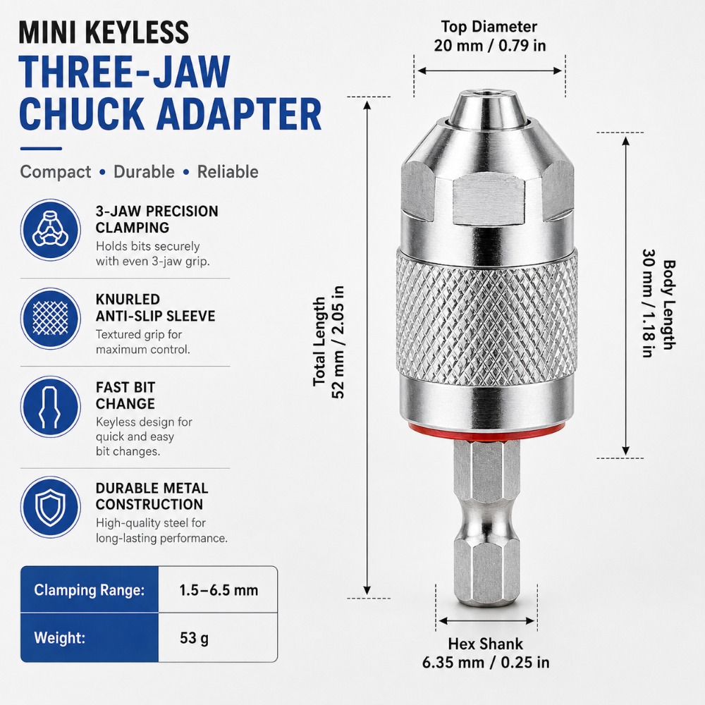 Woodworking Essential Tools - Adattatore per mandrino a 3 griffe