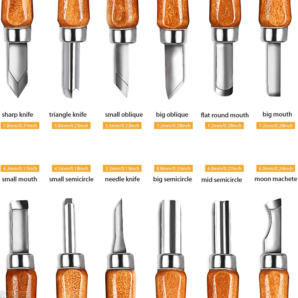 Woodworking Knife - Set di 12 Utensili per Intaglio